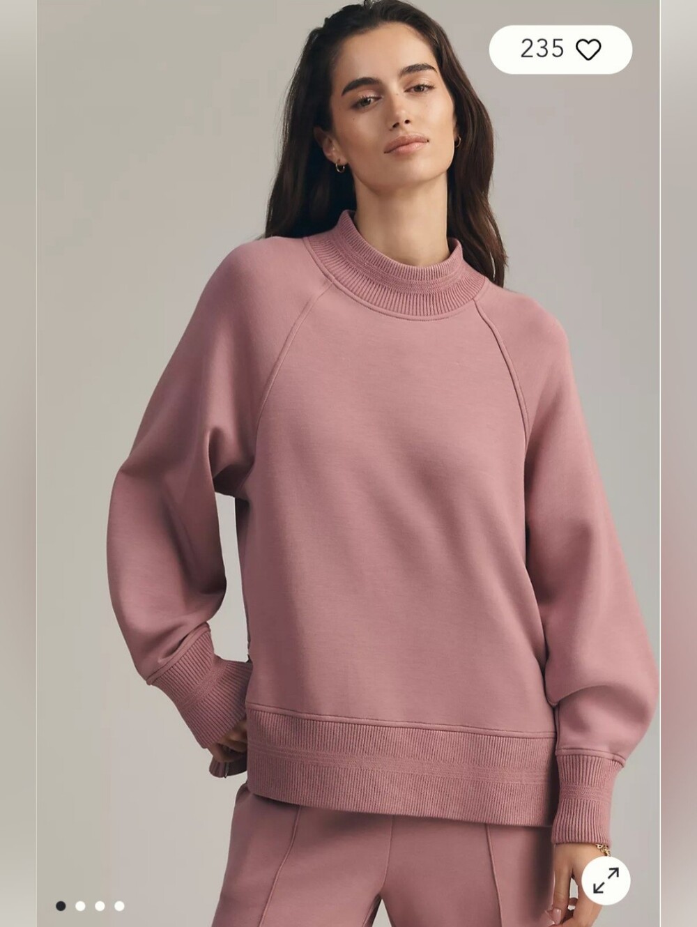 Varley Doublesoft Loxley Raglan Boyfriend Sweatshirt Side Zippers Women XS - NWT
